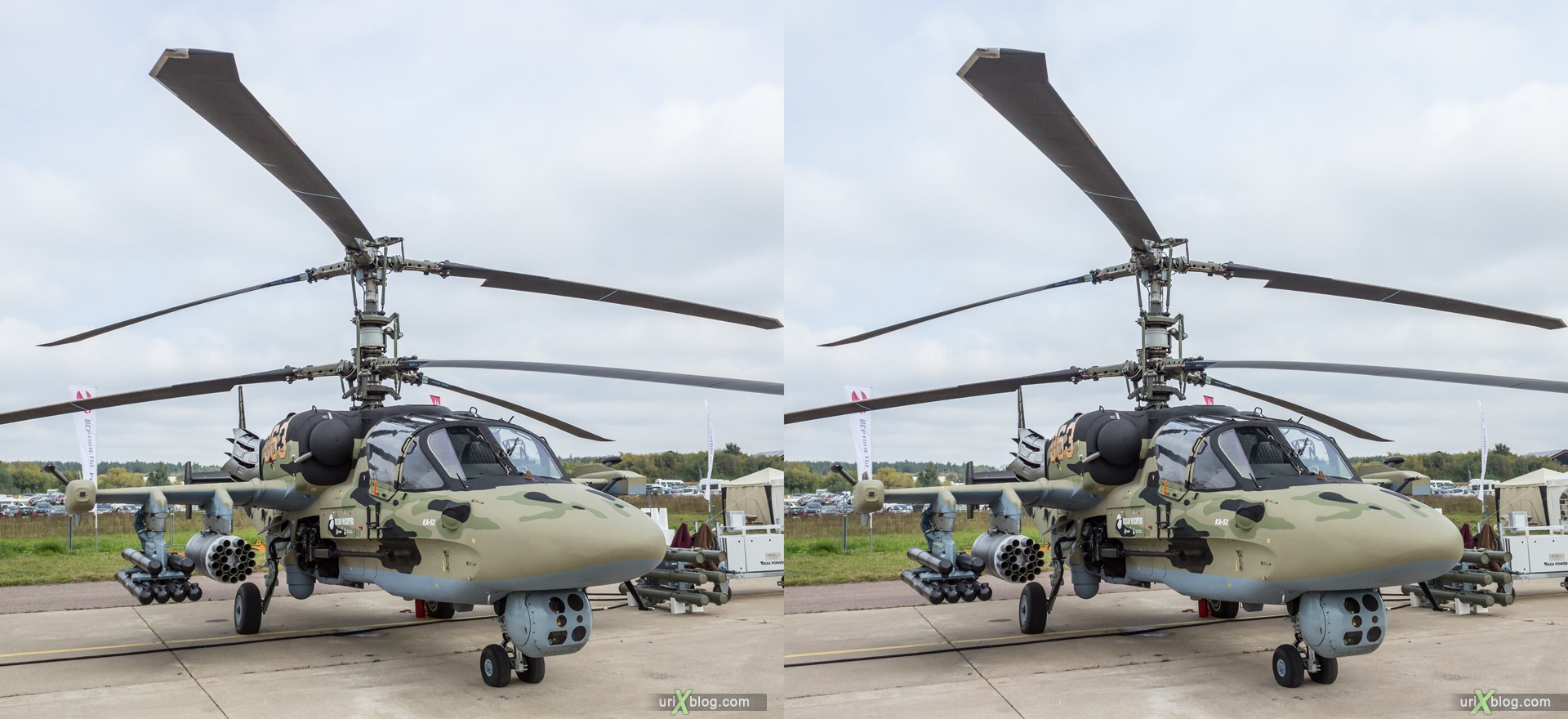 2013, MAKS, International Aviation and Space Salon, Russia, Ramenskoye airfield, Ka-52 Alligator, helicopter, 3D, stereo pair, cross-eyed, crossview, cross view stereo pair, stereoscopic