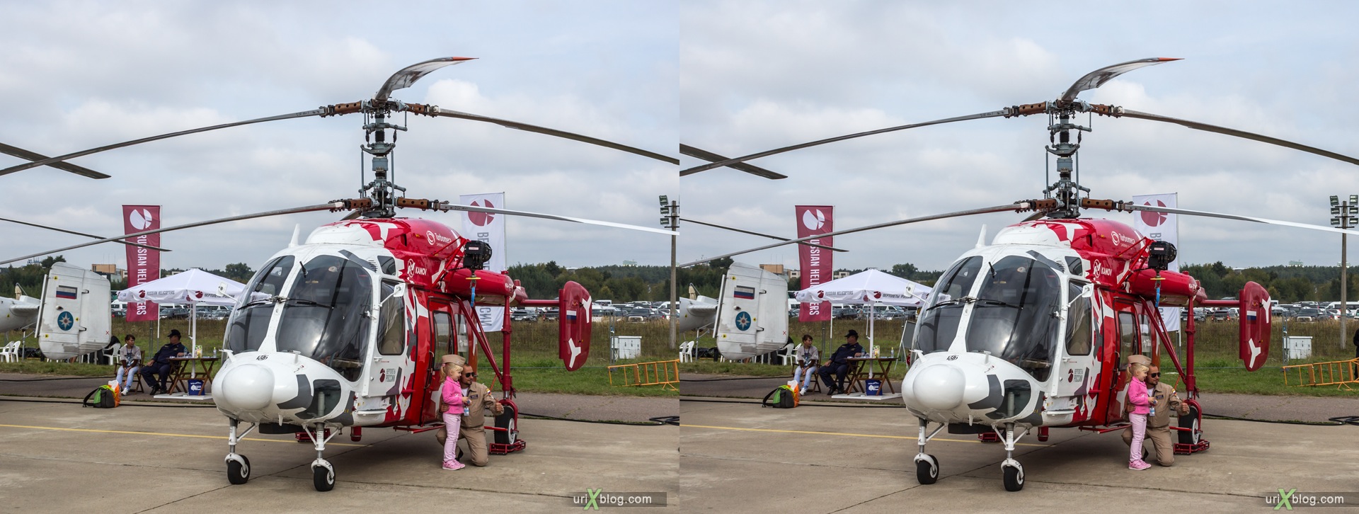 2013, MAKS, International Aviation and Space Salon, Russia, Ramenskoye airfield, Ka-226T, helicopter, 3D, stereo pair, cross-eyed, crossview, cross view stereo pair, stereoscopic