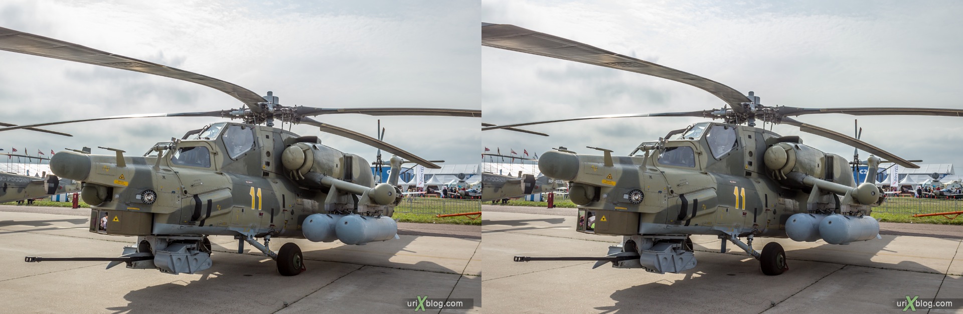 2013, MAKS, International Aviation and Space Salon, Russia, Ramenskoye airfield, Mi-28N, helicopter, 3D, stereo pair, cross-eyed, crossview, cross view stereo pair, stereoscopic