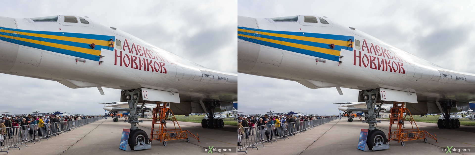 2013, Tu-160, MAKS, International Aviation and Space Salon, Russia, Soviet, USSR, Ramenskoye airfield, airplane, 3D, stereo pair, cross-eyed, crossview, cross view stereo pair, stereoscopic