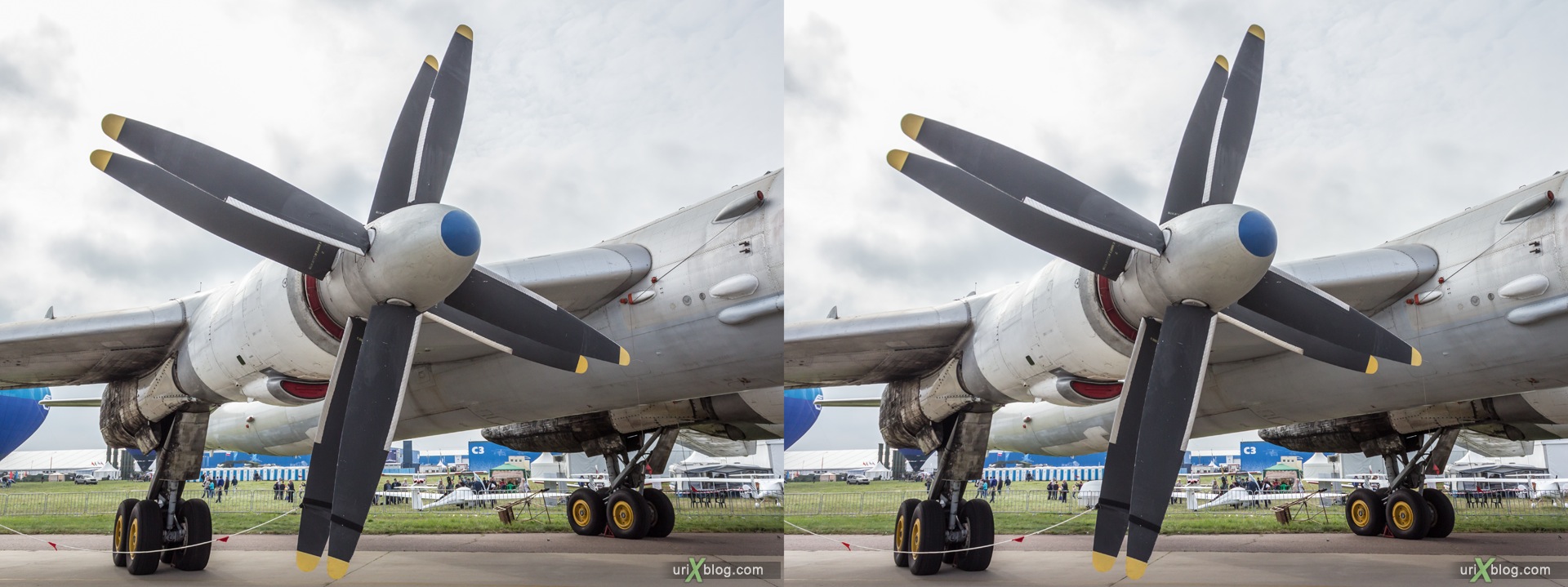 2013, Tu-95SM, MAKS, International Aviation and Space Salon, Russia, Soviet, USSR, Ramenskoye airfield, airplane, 3D, stereo pair, cross-eyed, crossview, cross view stereo pair, stereoscopic