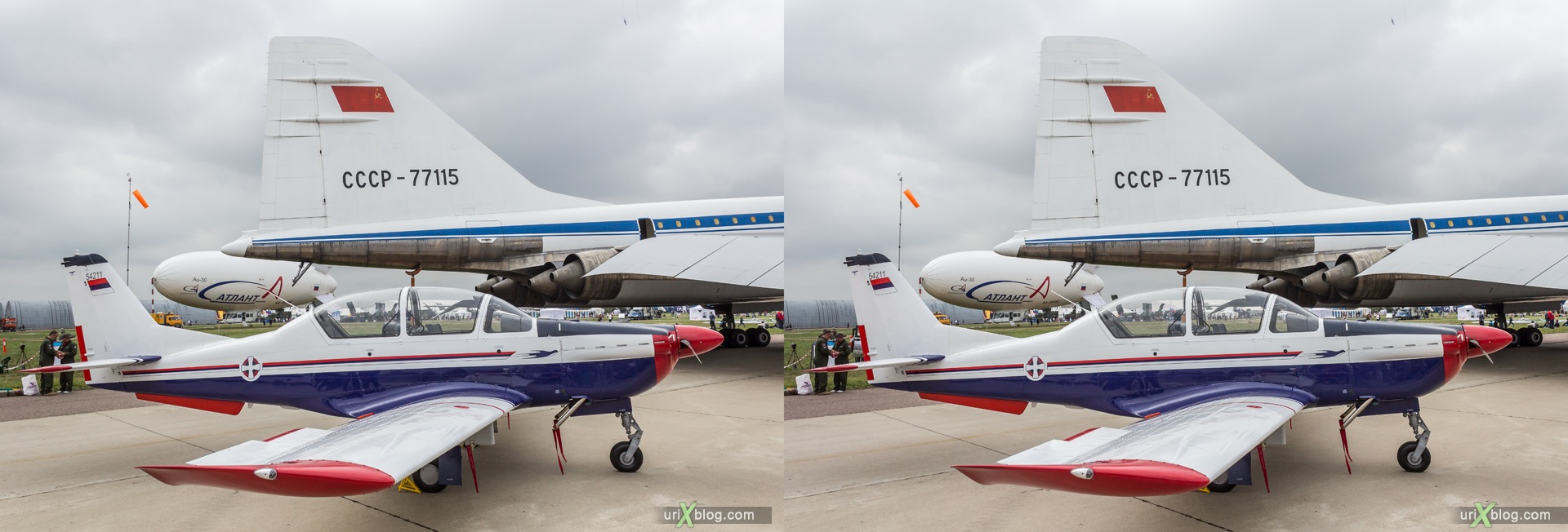 2013, Lasta-95, MAKS, International Aviation and Space Salon, Russia, Ramenskoye airfield, airplane, 3D, stereo pair, cross-eyed, crossview, cross view stereo pair, stereoscopic