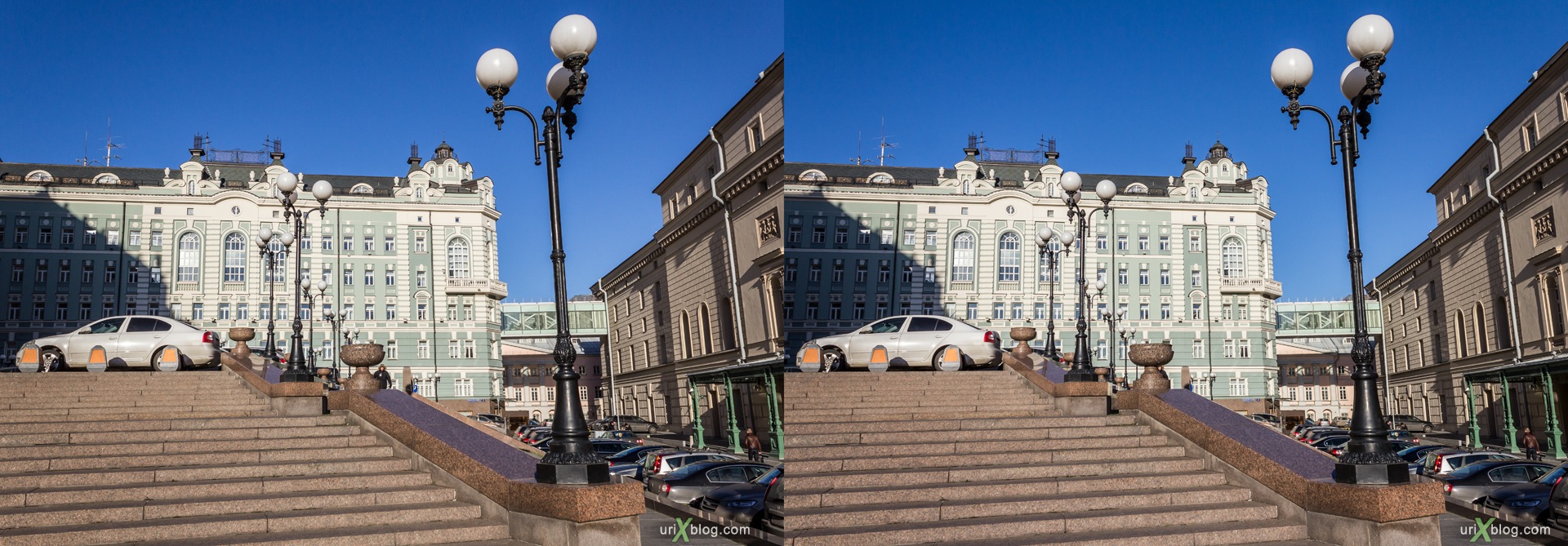 2013, Moscow, Russia, Teatralnaya square, Theatre square, Bolshow theatre, Grand theatre, 3D, stereo pair, cross-eyed, crossview, cross view stereo pair, stereoscopic