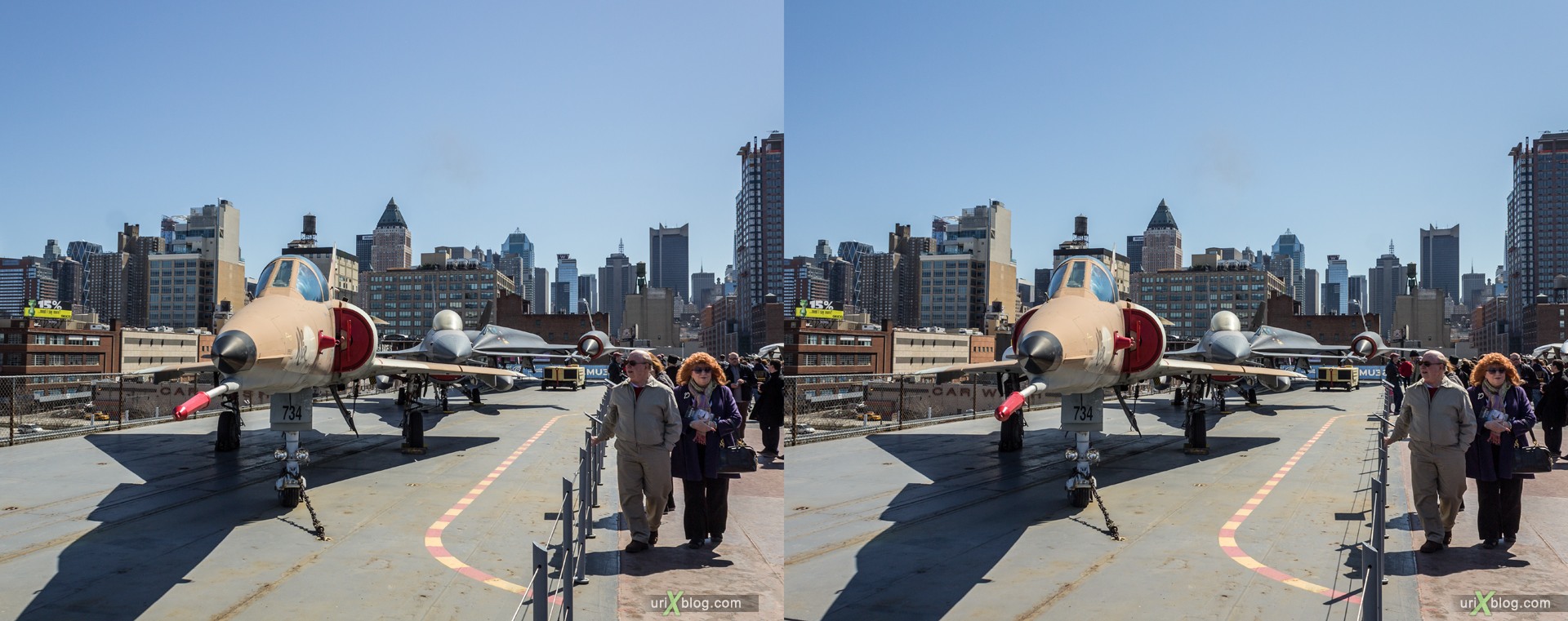 2013, USA, NYC, New York, aircraft carrier Intrepid museum, Israel Aircraft Industries Kfir, sea, air, space, ship, submarine, aircraft, airplane, helicopter, military, 3D, stereo pair, cross-eyed, crossview, cross view stereo pair, stereoscopic