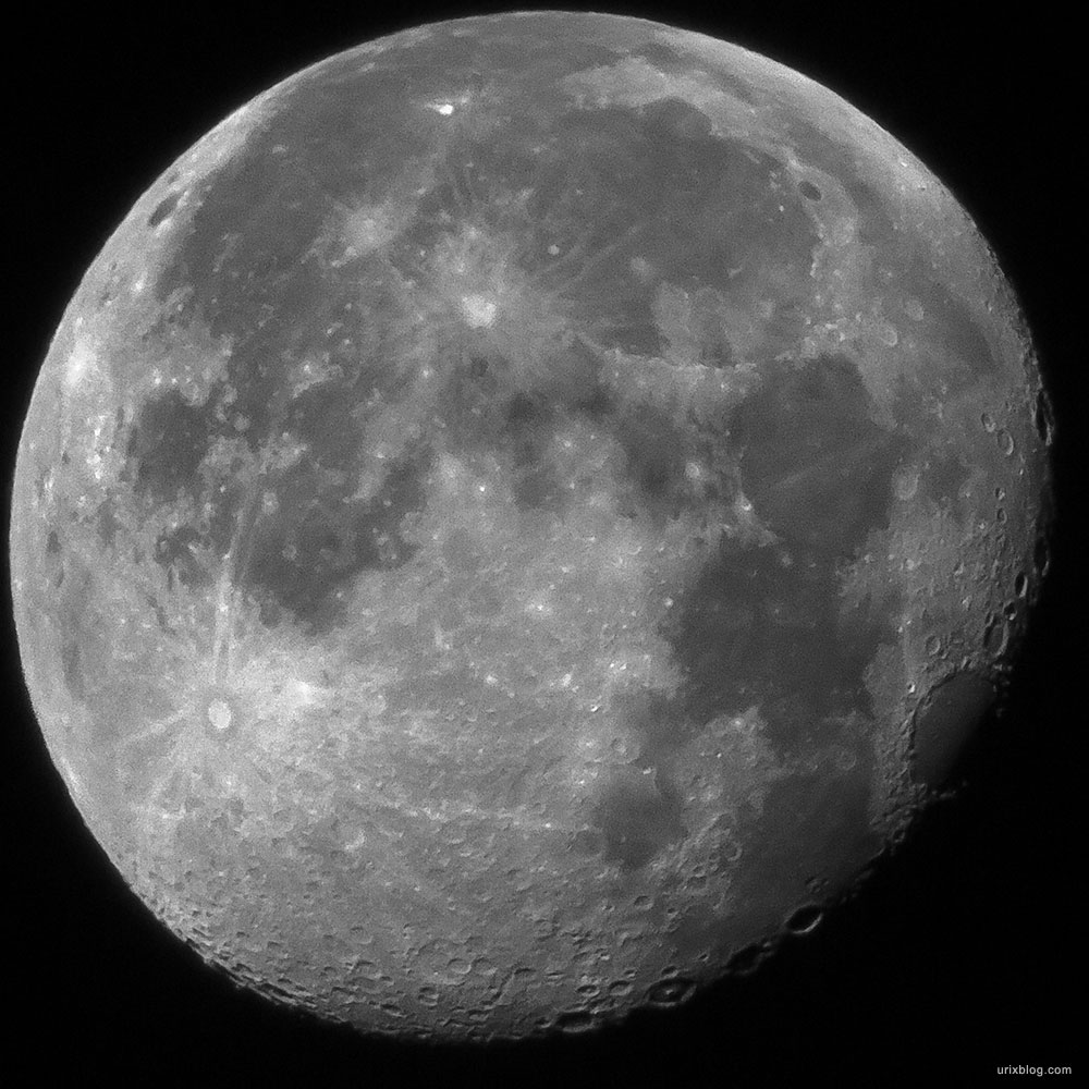 2014, Moon, Canon 600D, Samyang 800 mm mirror lens