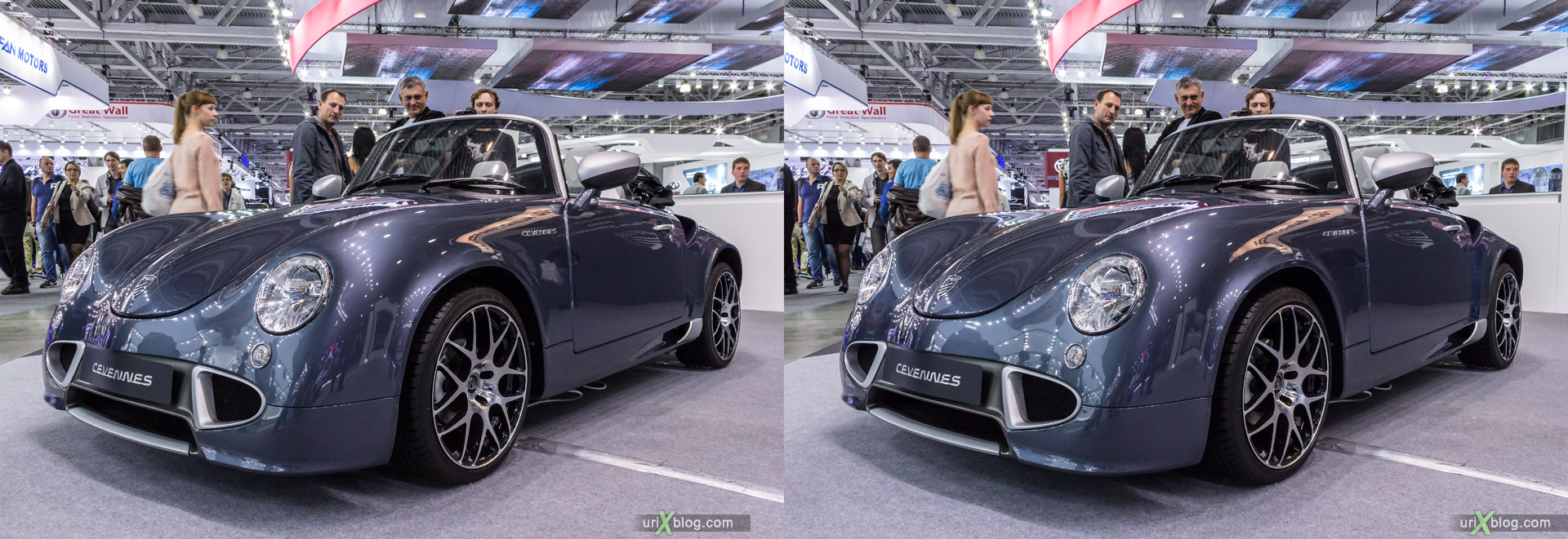 2014, PGO Cevennes, Moscow International Automobile Salon, MIAS, Crocus Expo, Moscow, Russia, augest, 3D, stereo pair, cross-eyed, crossview, cross view stereo pair, stereoscopic
