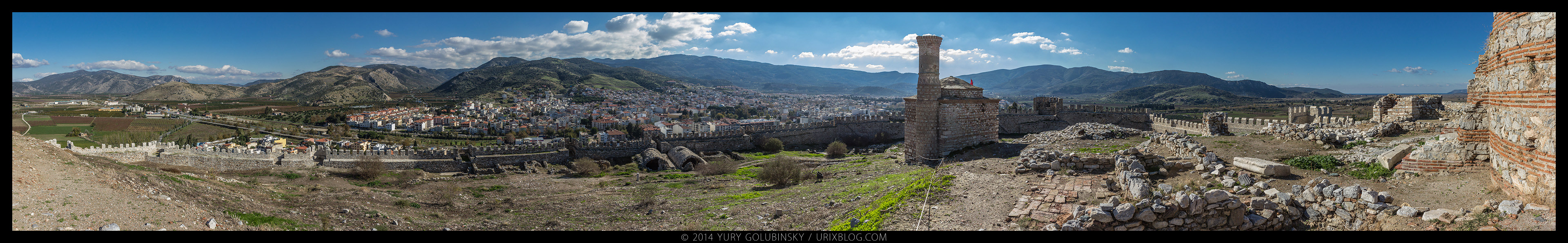 2014, Ayasuluk, fortress, castle, inside, hill, Selçuk, Izmir, Turkey, ancient, medieval, ruins, excavations, panorama