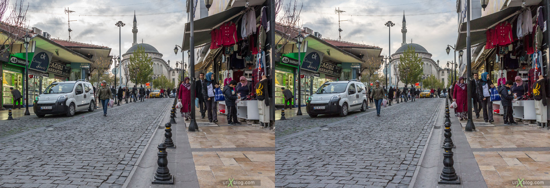Denizli, Turkey, city, 3D, stereo pair, cross-eyed, crossview, cross view stereo pair, stereoscopic, 2014