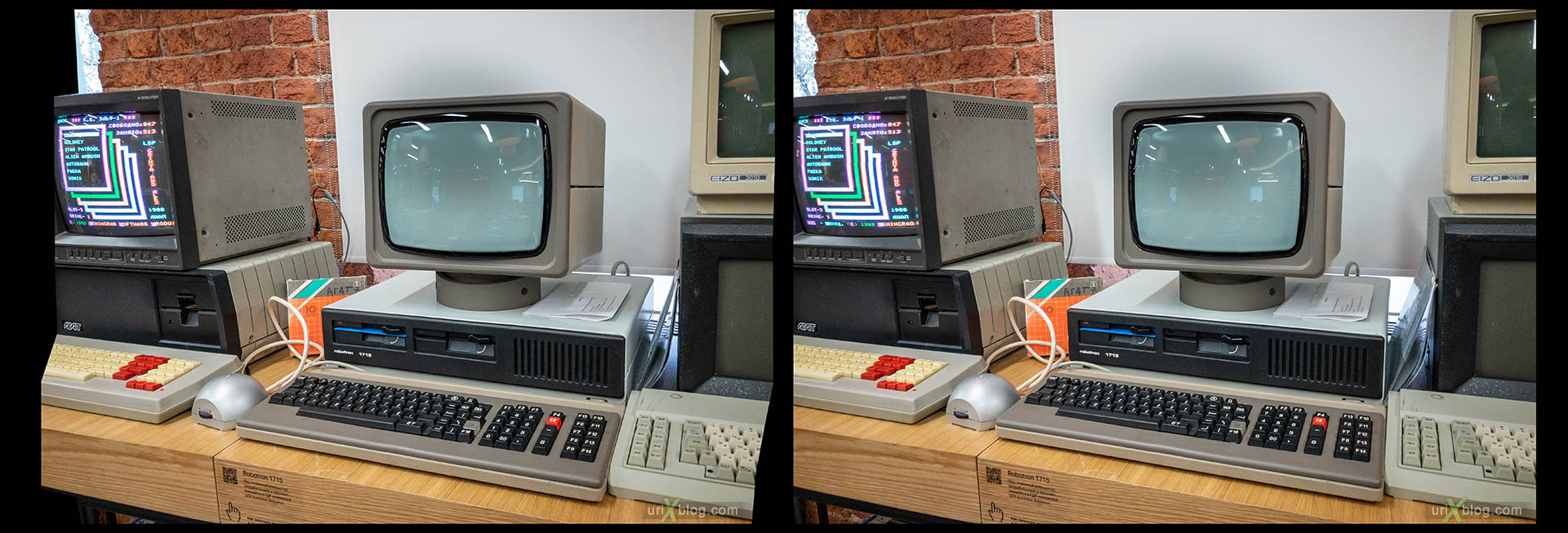Магазин и музей Яндекса, старые компьютеры, советские компьютеры, ЭВМ, Москва, Россия, 3D, перекрёстная стереопара, стерео, стереопара