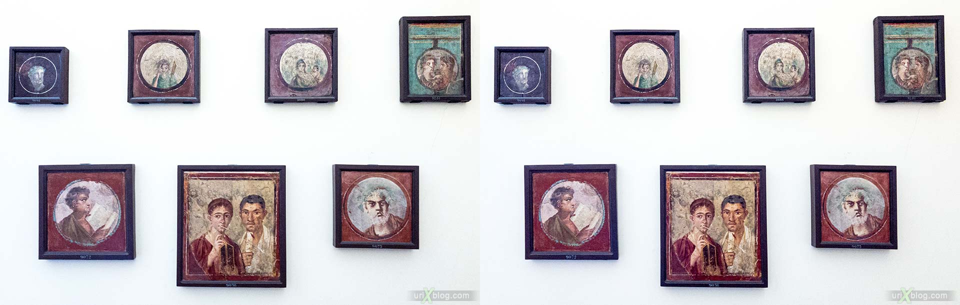 frescoes, National Archaeological Museum of Naples, ancient Rome, Pompei, exhibition, Naples, Italy, 3D, stereo pair, cross-eyed, crossview, cross view stereo pair, stereoscopic