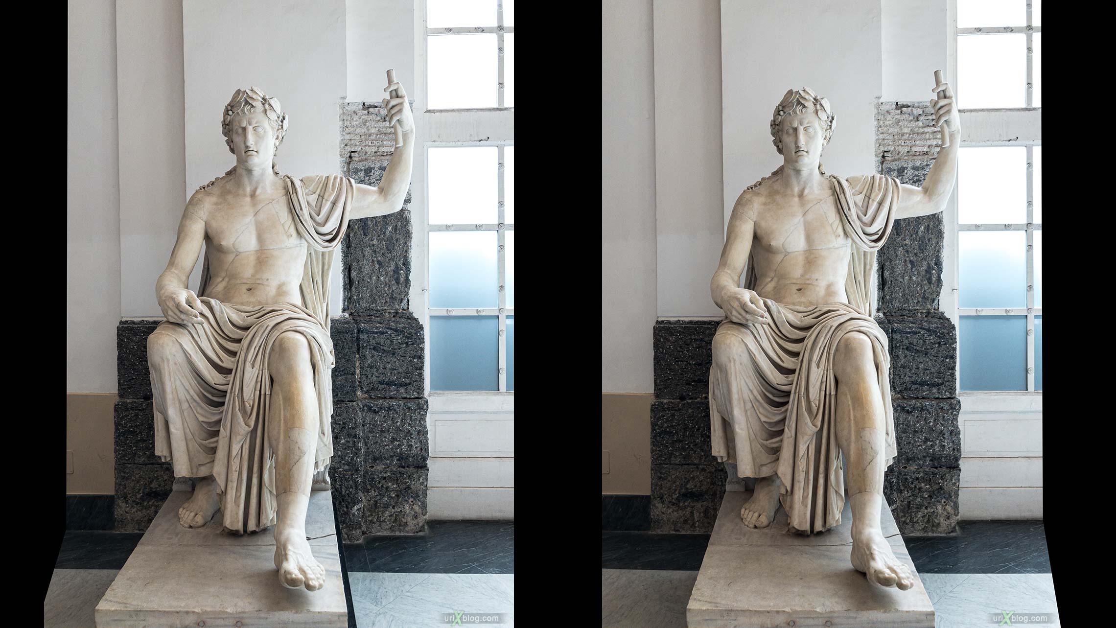 статуя, Национальный археологический музей Неаполя, Древний Рим, Помпеи, выставка, Неаполь, Италия, 3D, перекрёстная стереопара, стерео, стереопара