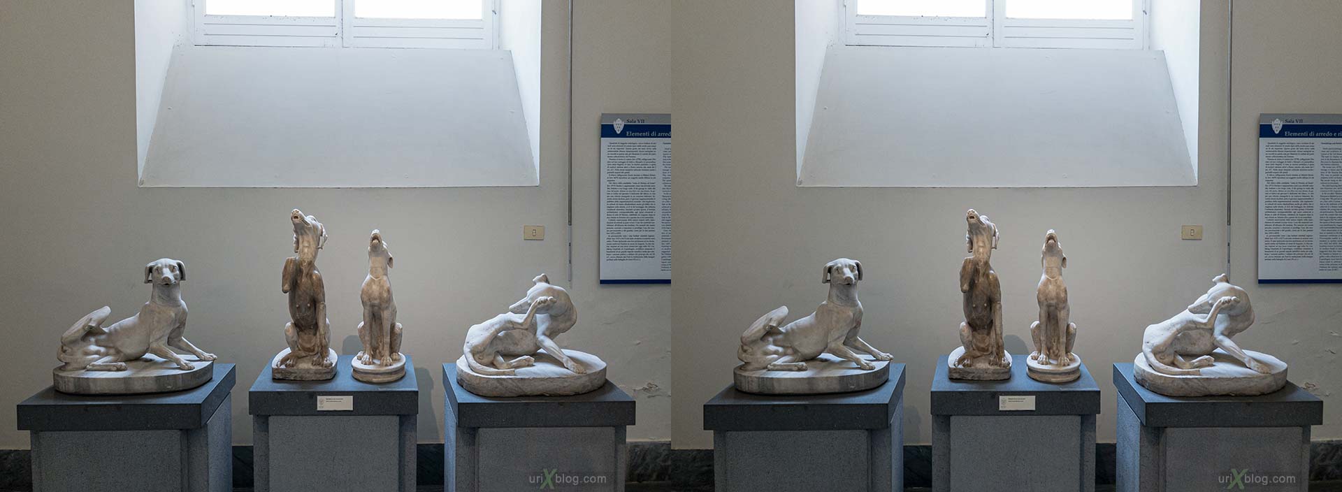 statue, National Archaeological Museum of Naples, ancient Rome, Pompei, exhibition, Naples, Italy, 3D, stereo pair, cross-eyed, crossview, cross view stereo pair, stereoscopic