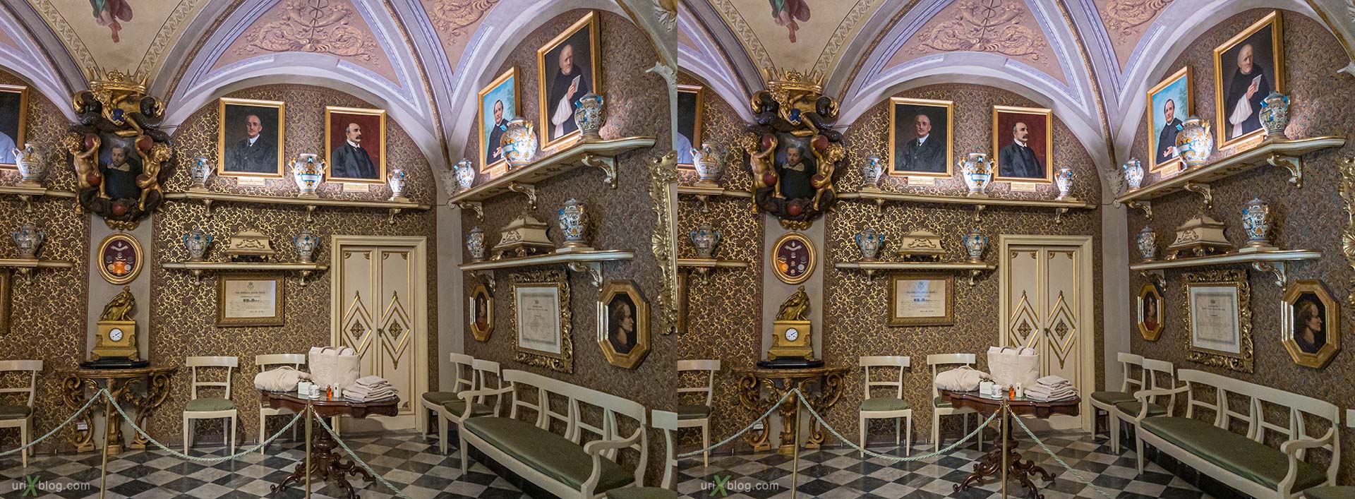 Santa Maria Novella, pharmacy, Florence, Firenze, Italy, 3D, stereo pair, cross-eyed, crossview, cross view stereo pair, stereoscopic