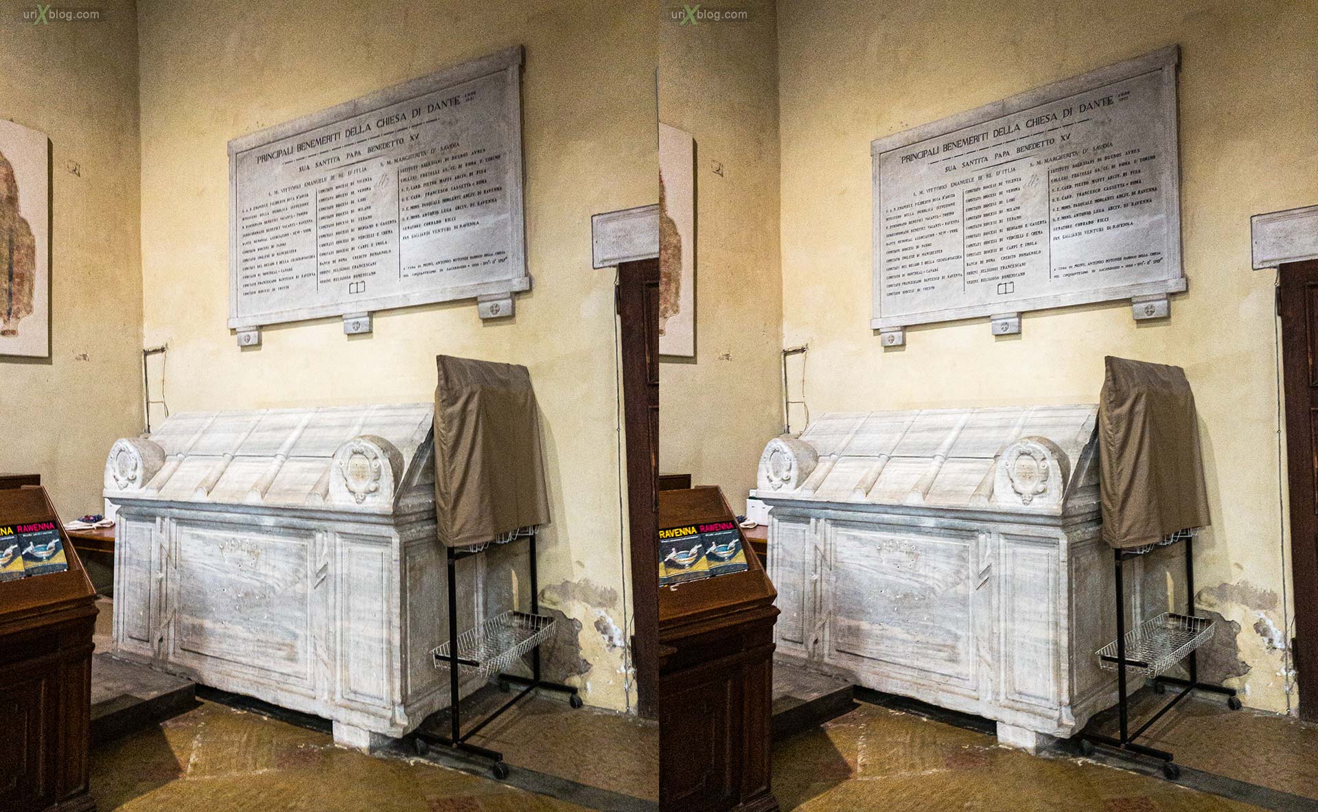 Basilica of Saint Francis, Ravenna, Italy, 3D, stereo pair, cross-eyed, crossview, cross view stereo pair, stereoscopic