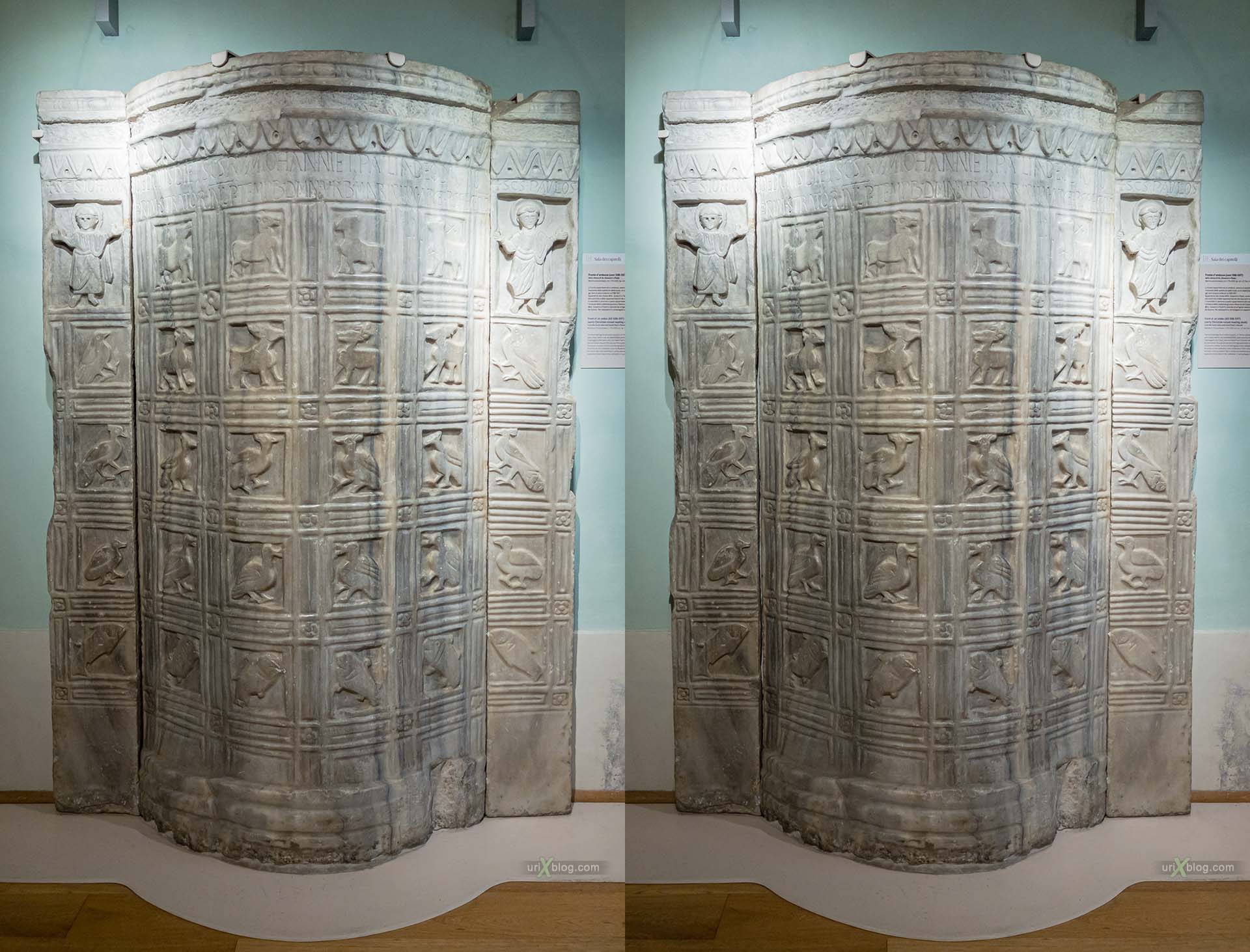 Archiepiscopal Museum, Ravenna, Italy, 3D, stereo pair, cross-eyed, crossview, cross view stereo pair, stereoscopic
