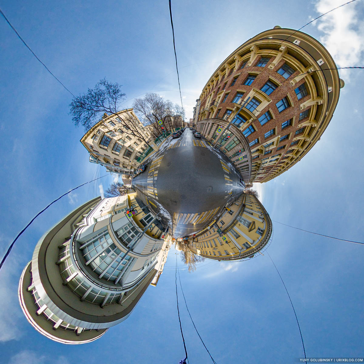 little planet, tiny planet, Moscow, Russia