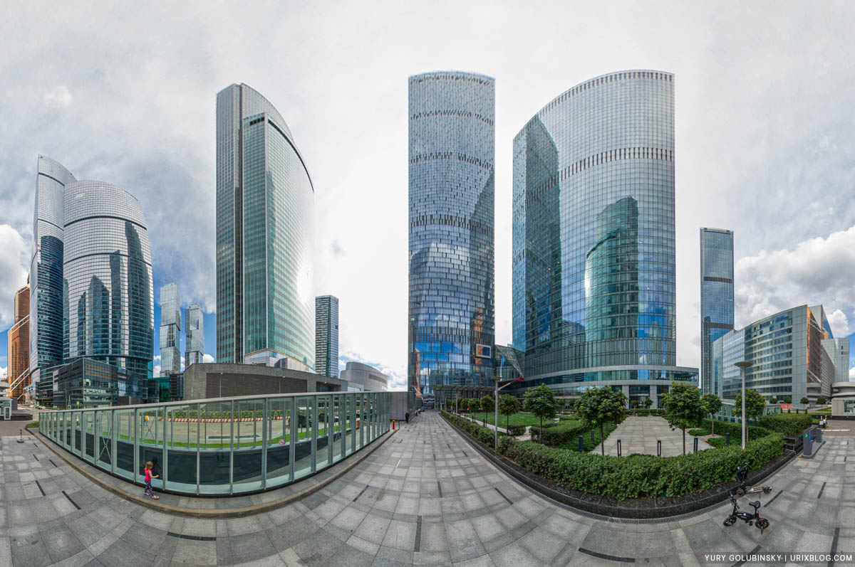 Сити, Москва, Россия, панорама, Insta360 One X