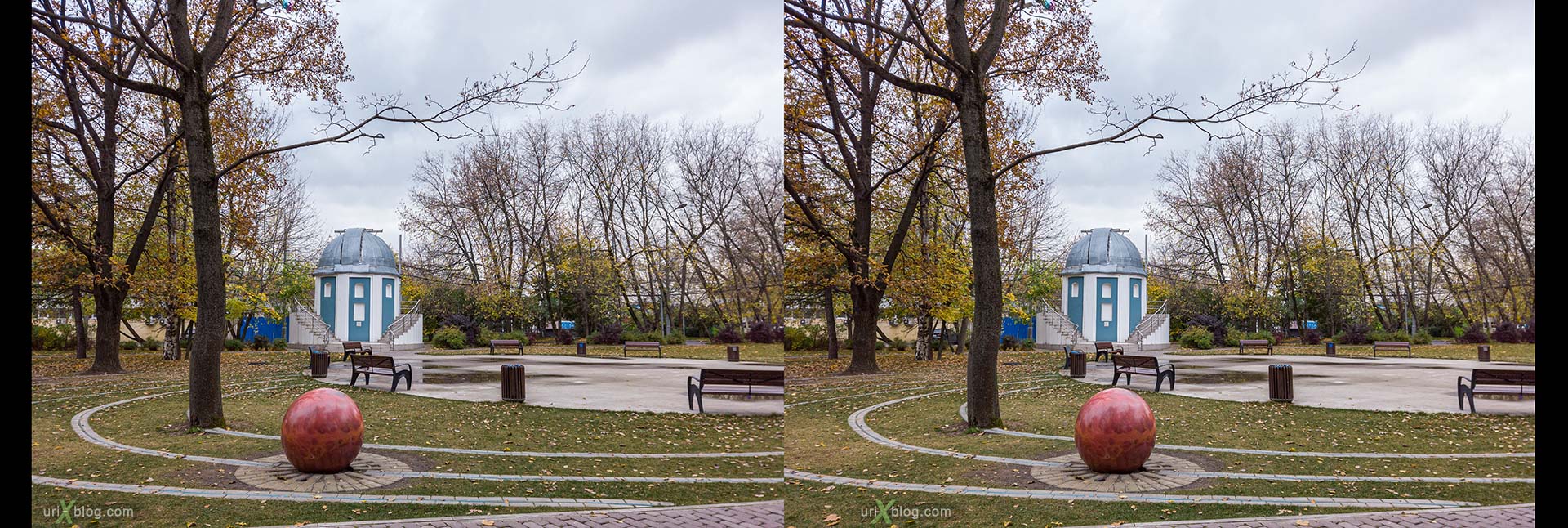 observatory, Sokolniki, park, Moscow, Russia, 3D, stereo pair, cross-eyed, crossview, cross view stereo pair, stereoscopic
