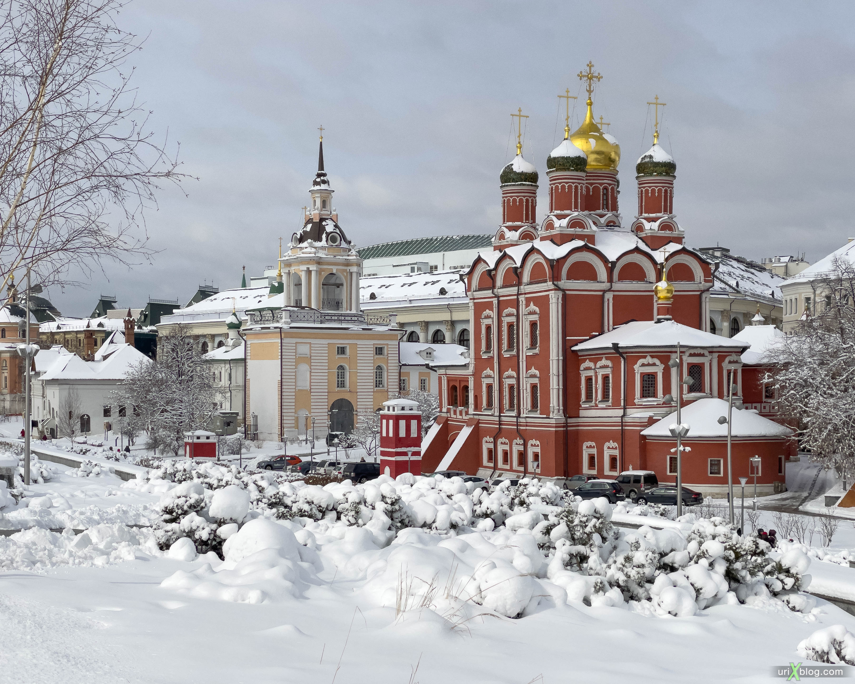 парк, Зарядье, снег, весна, зима, апрель, Кремль, Москва, Россия