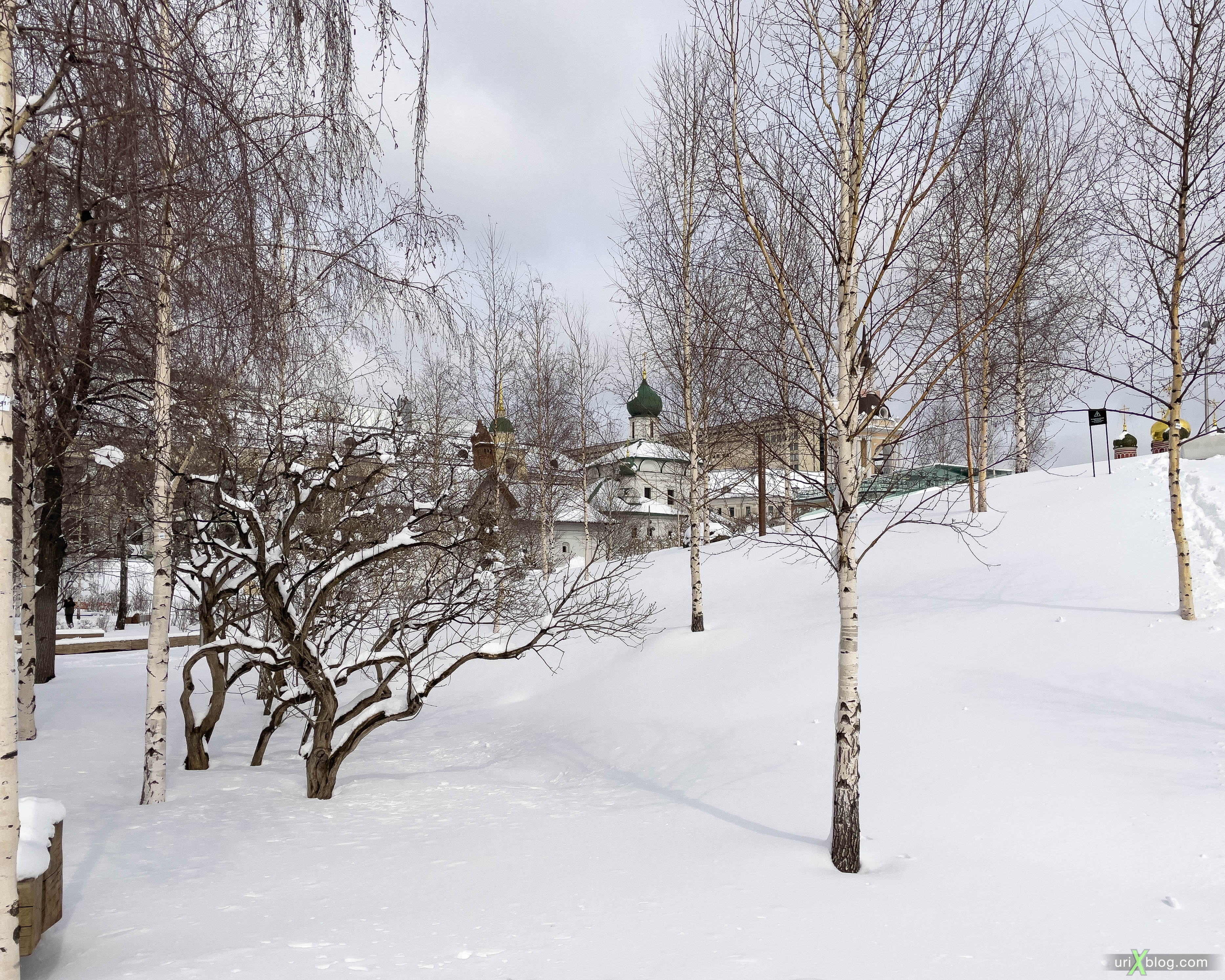 park, Zaryadye, snow, spring, winter, april, Kremlin, Moscow, Russia